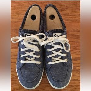 Keds Womens Size 7.5 Center Chambray Blue Stripe Sneakers